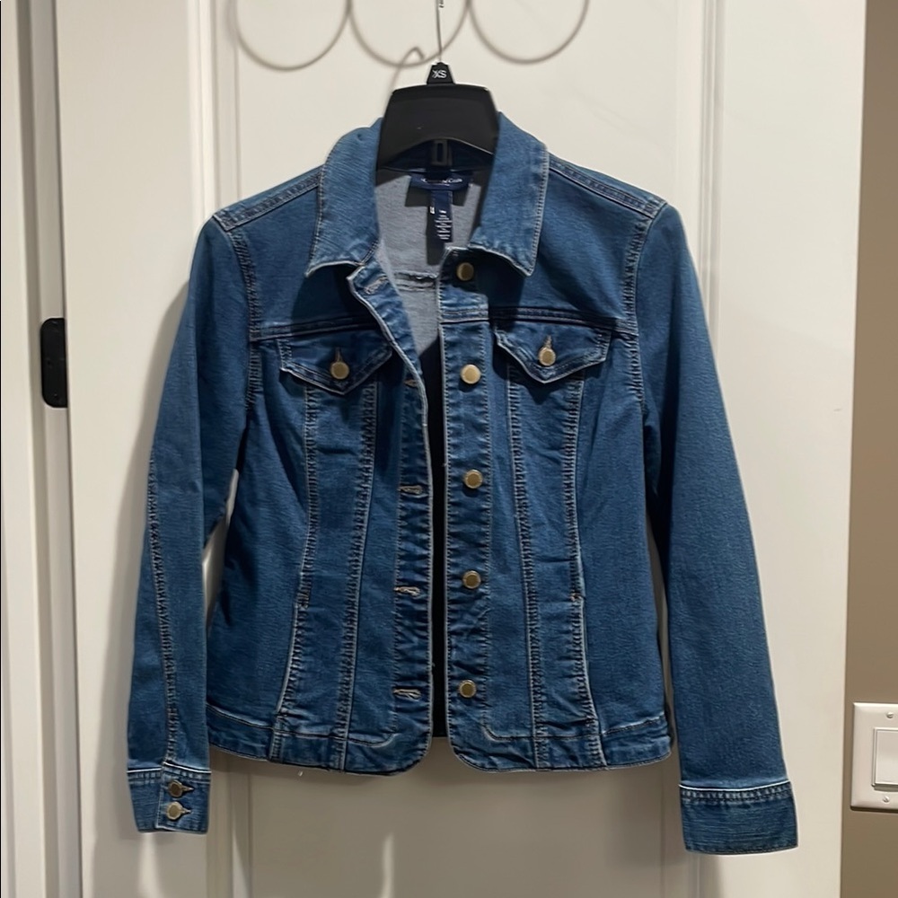 Charter Club Blue Jean Jacket Fitted Silhouette